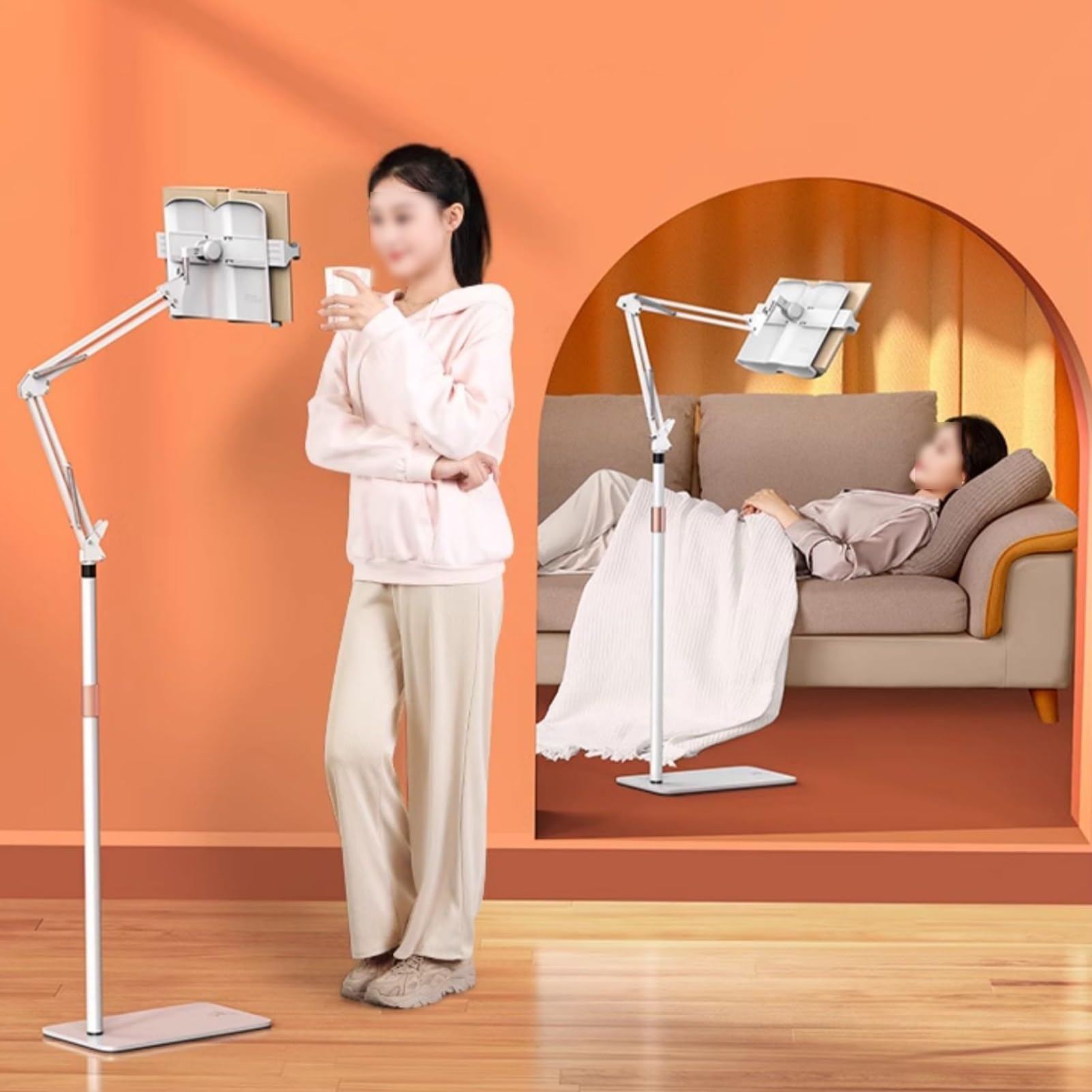 Atril De Lectura De Pie Con Clips For Páginas, Soporte For Libros Ajustable A 180°, Mesita De Noche O Sofá Con Altura Ajustable, Ideal For Suelo O Escritorio
