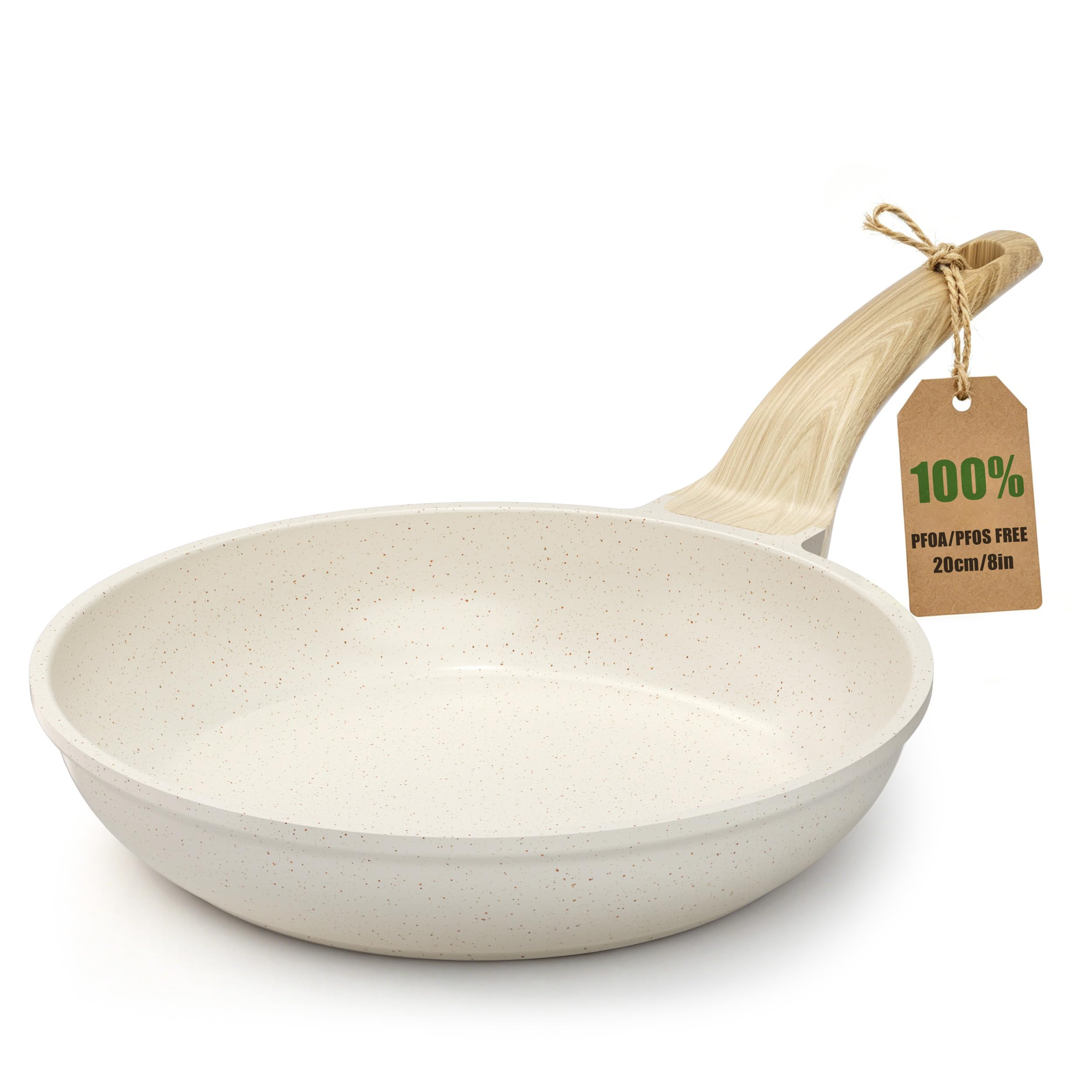 YASHE 20cm Granite Nonstick Frying Pan, Induction Cooktop Compatible