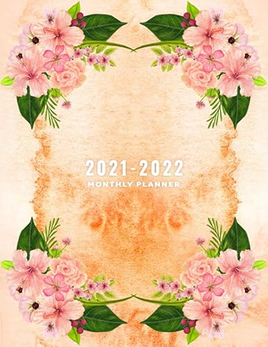 2021-2022 Monthly Planner: Pretty Hibiscus Pink Flowers Plant Theme 2 Year Monthly Planner Schedule Agenda Organizer Diary - (24 Months Calendar) With Password Log, Birthday Log &amp; Notebook.