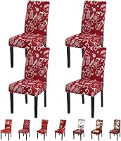 Vista 23 de JQinHome 6 fundas protectoras para sillas de comedor, de alta elasticidad, extraíbles y lavables, para el hogar, fiesta, hotel, ceremonia de boda