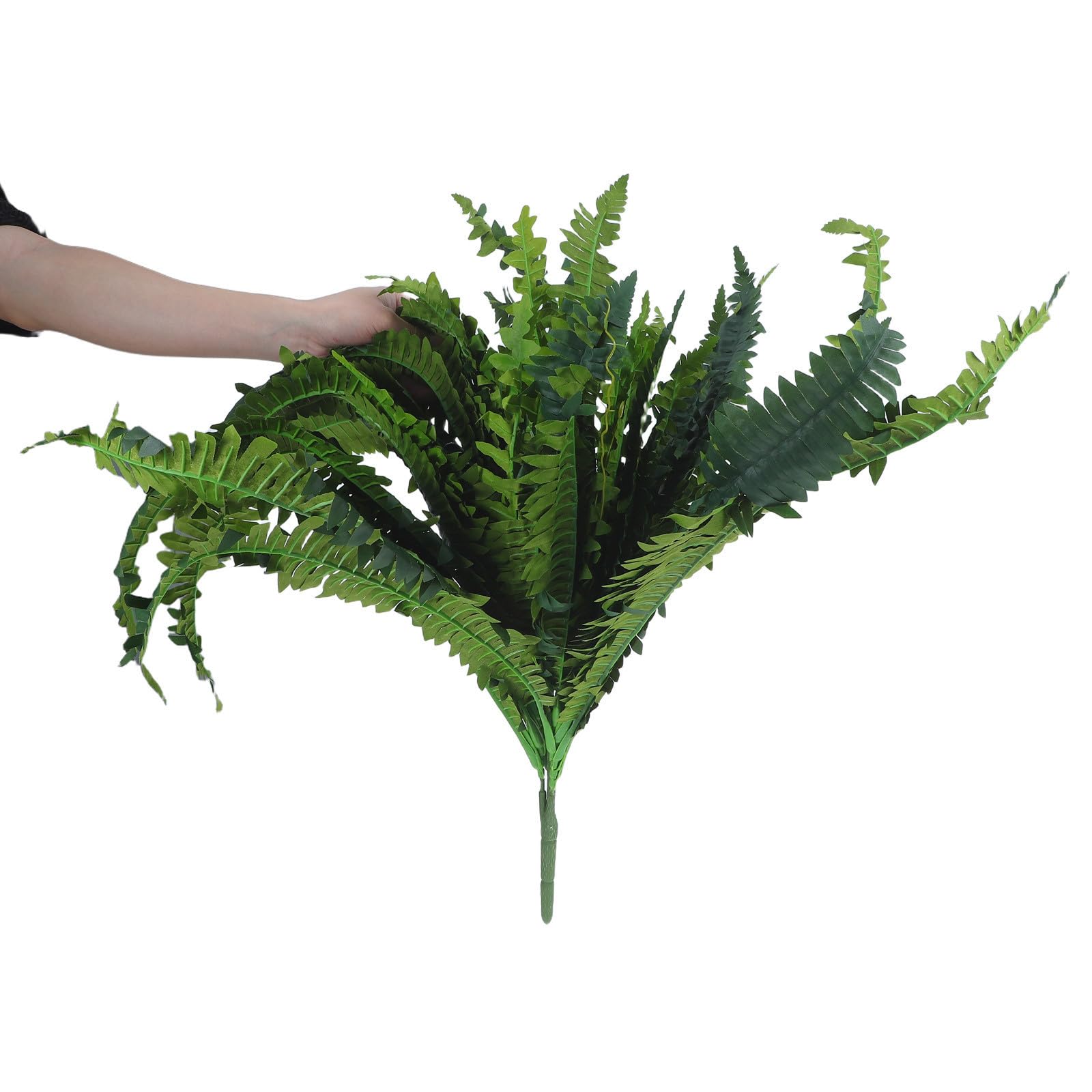 BETOOKY Felce Artificiale a Foglia Larga 60 Foglie Realistiche, Ramo Singolo in Plastica e Tessuto Seta, Resistente senza Manutenzione per Interni e Ufficio Decorazione Verde