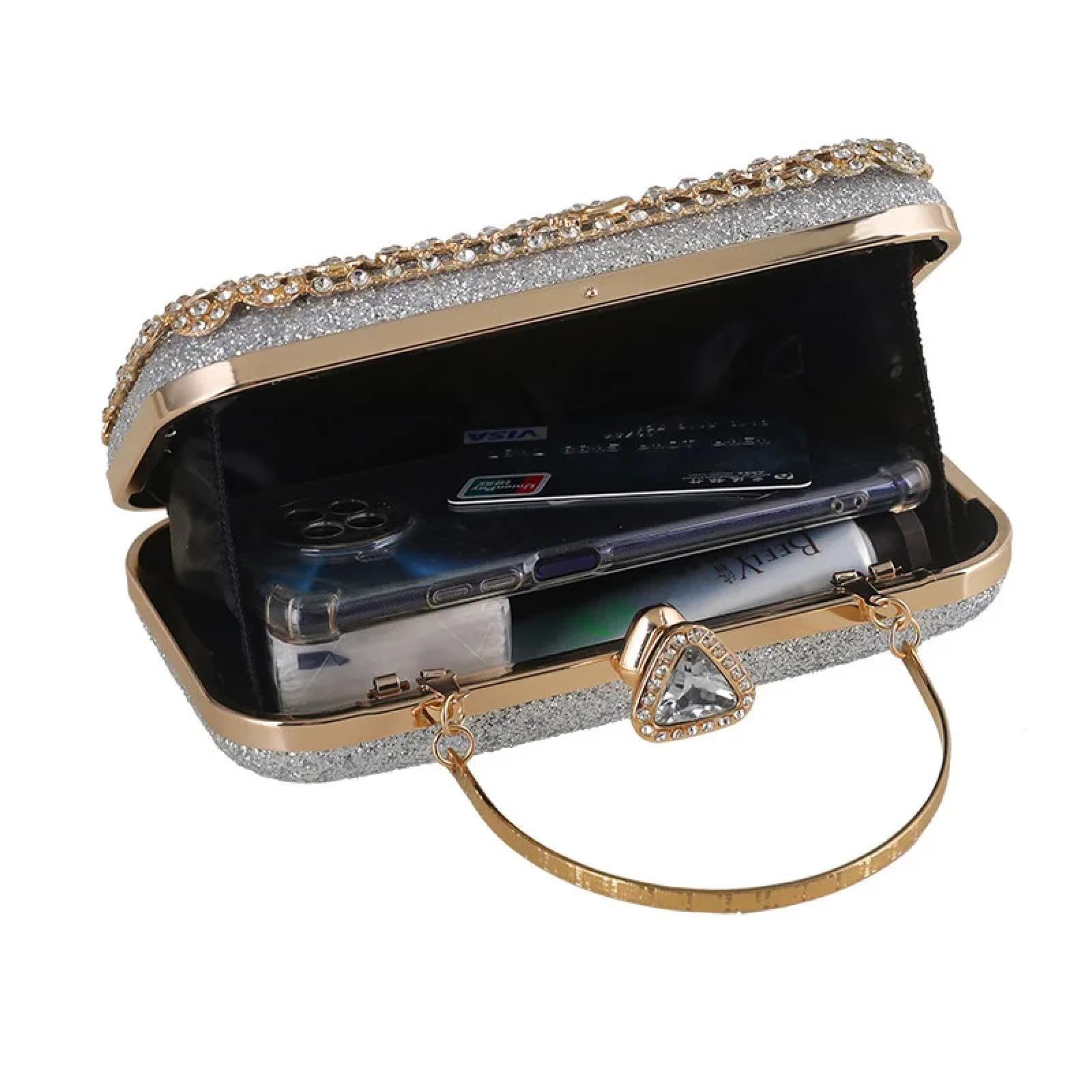 Abendtasche Damen Clutch Aushohle Metall Pfauen Form Handtaschen Pailletten Strass Abend Party Clutch Tasche Hochzeits Kupplung Geldbörse