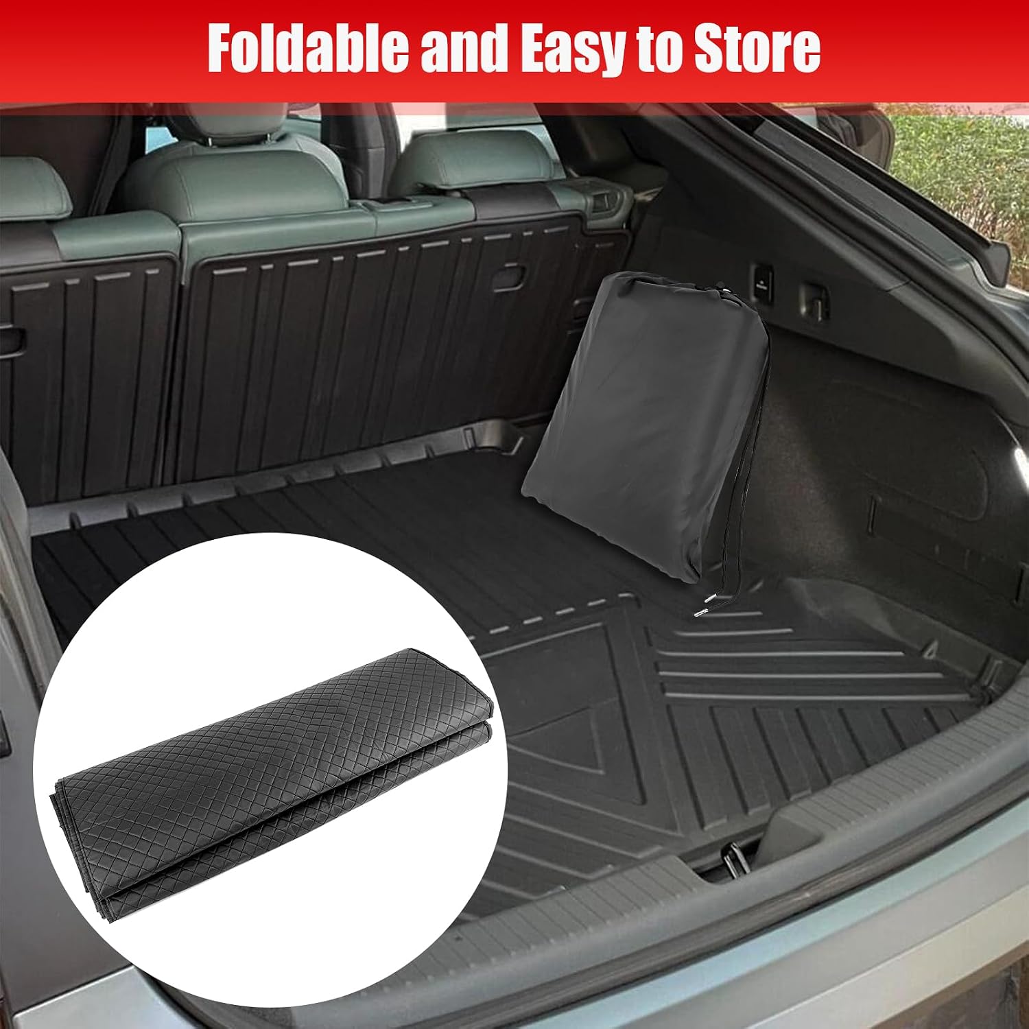 Rolling Creeper Mat with Storage Bag, 60''x28'' Portable Mechanic Mat for Working Under Car, Foldable Magic Creeper Rolling Mat for Low Clearance, Auto Repairing Tool for Working on the Ground