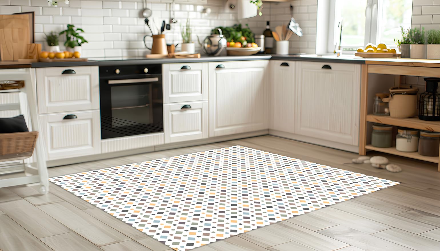 DobleUve Estudio Alfombra Vinílica Hidráulica 30 | Color Multicolor | 47x80 cm | Alfombra Cocina Lavable Antideslizante | Alfombra Vinilica | Suelo Vinílico | Alfombra Vinilo Salón