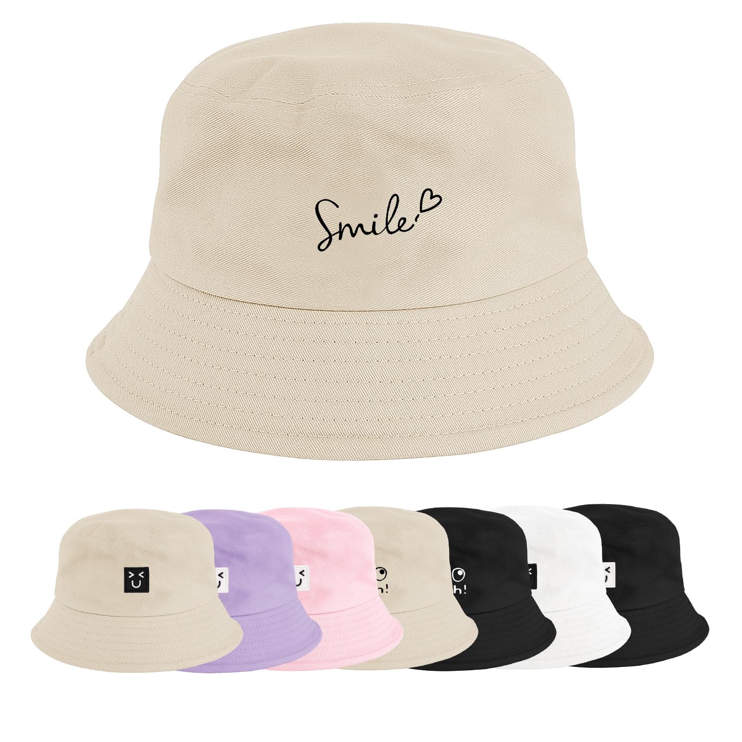 Xnova Chapeau De Pêche De Soleil Unisexe à La Mode Réversible Seau De Pêche Portable Et Pliable En Coton, Léger UV Protection Chapeau De Seau D'été Pour Femme Homme, Noir - Beige