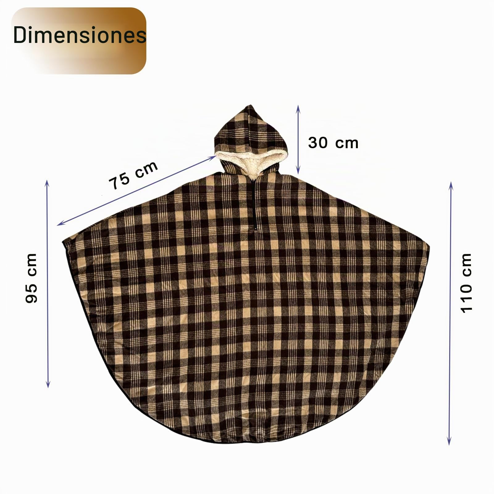 Manta de forro polar con capucha para silla de ruedas, manta térmica de cuerpo entero para adultos, manta ligera de invierno para sillas de ruedas (marrón)