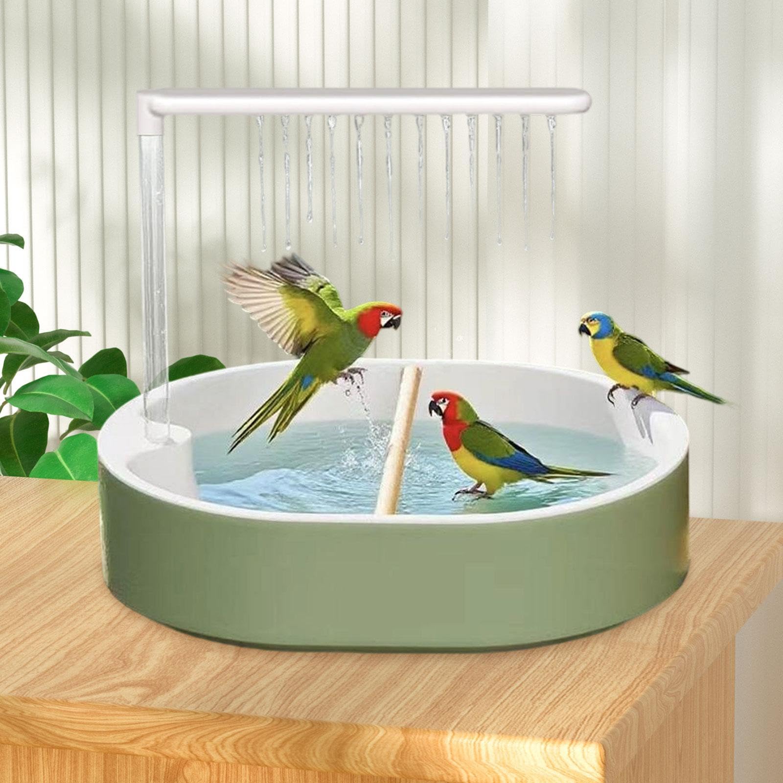 LOVIVER Vasca da Bagno Automatica per Uccelli Vasca da Bagno Automatica per Uccelli Accessori per Doccia Conure Multifunzione Parrocchetto con Pompa da per, Style B
