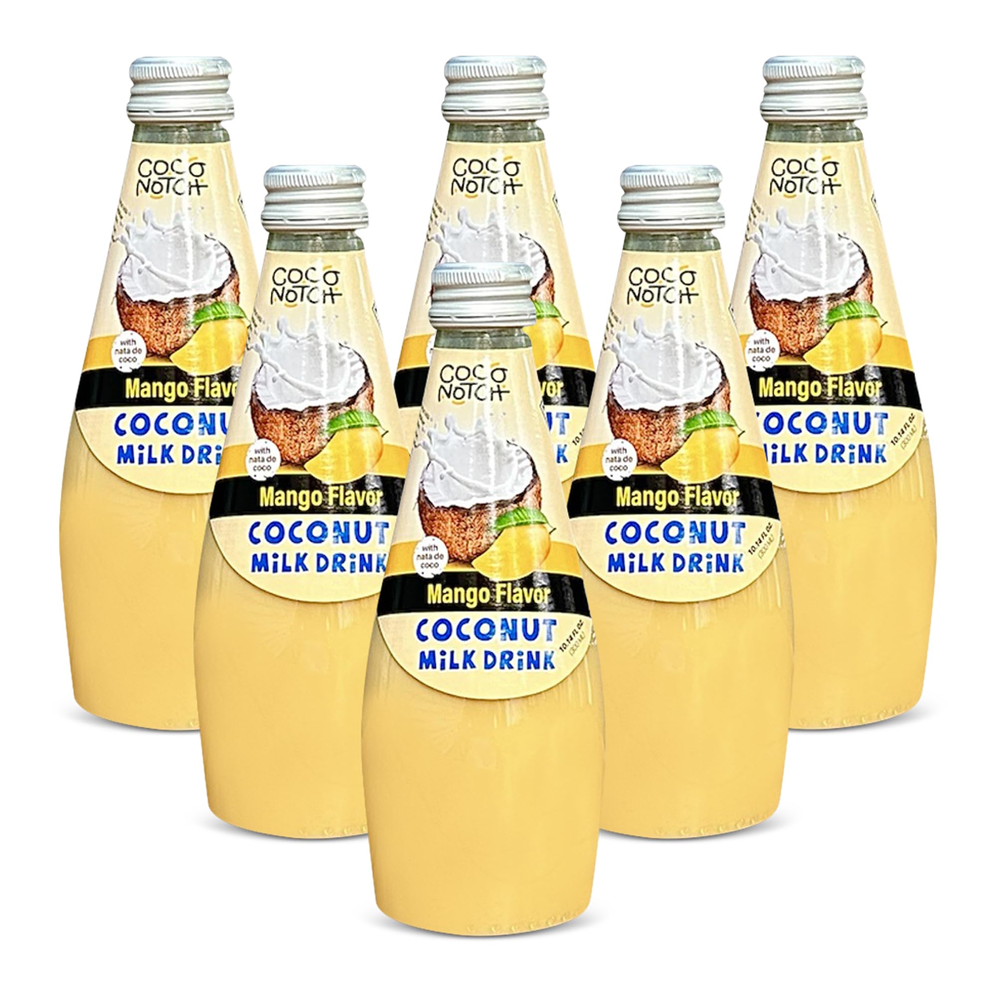 COCO NOTCH Coconut Milk Drink -Mango Flavor-10.14oz Coconut Milk Drink with Pulp – No Preservatives and Non-GMO – 6-Pack (Mango)