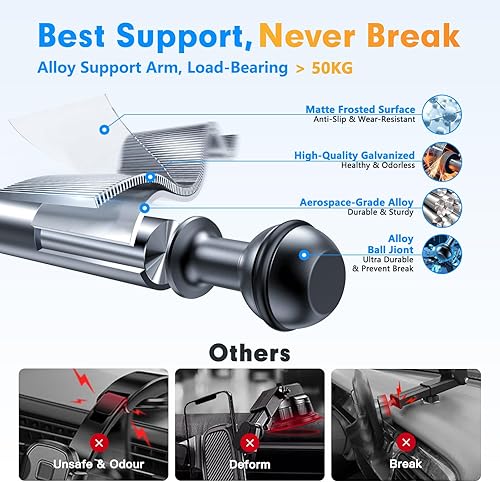 Miniatura 3 de isuke Soporte de teléfono para tu automóvil, 80 libras de succión más fuerte y ultra duradero Soporte de teléfono de aleación de aluminio para