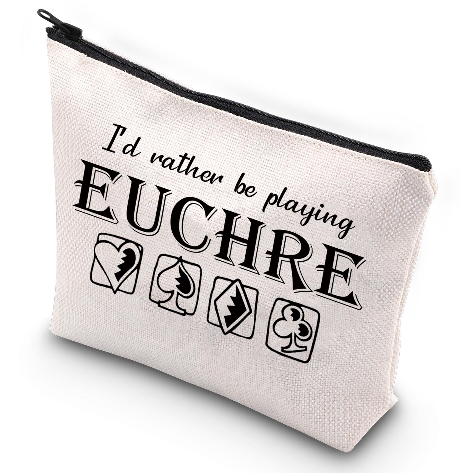 G2TUP Euchre Player Makeup Bag Euchre Game Bag I'd Rather be Playing Euchre Card Game Gift Pouch (Euchre Makeup Bag)