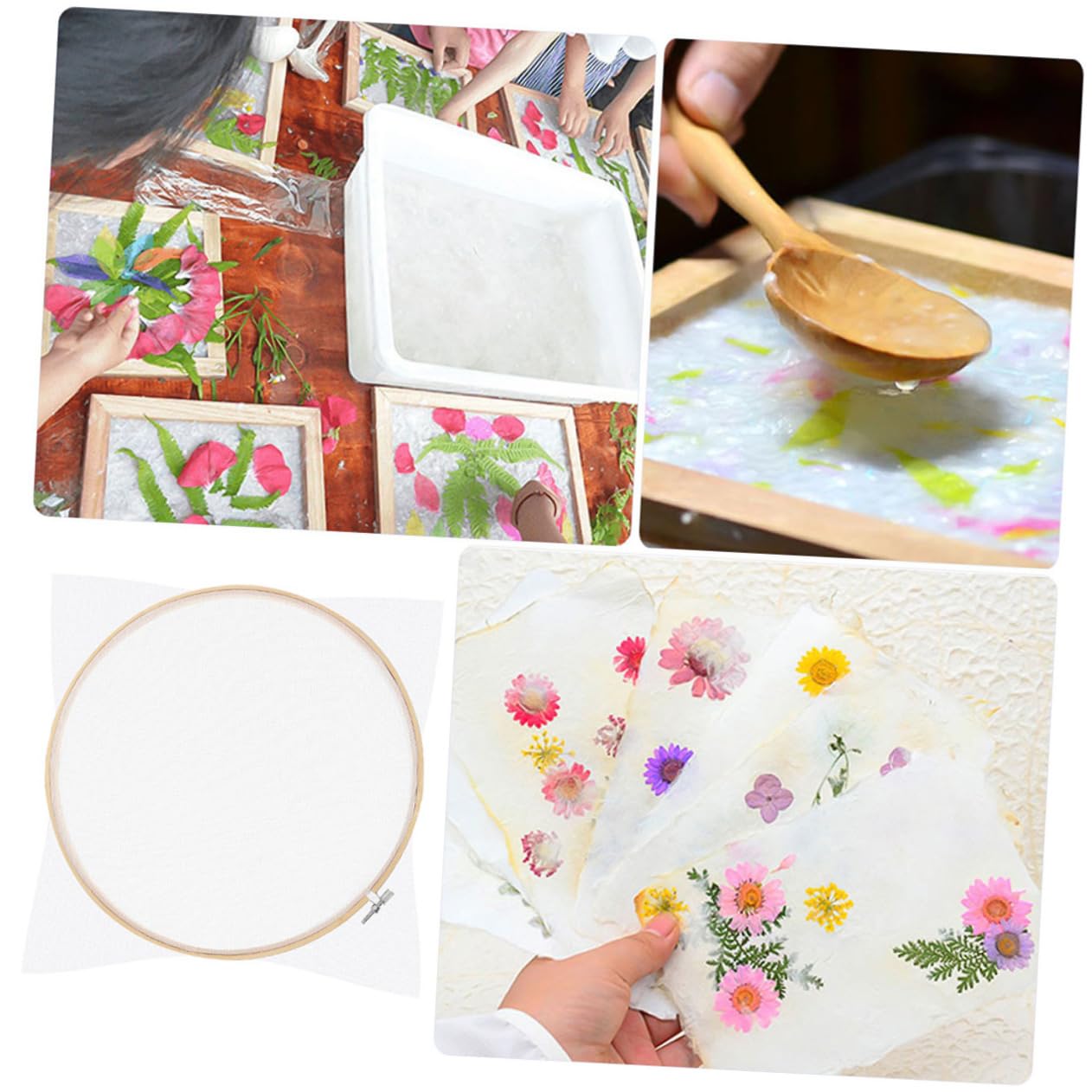 NUOBESTY Wooden Paper Making Frame DIY Screen Mold Deckle for Screens 20cm Round