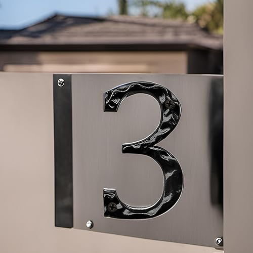 Miniatura 3 de Números de casa para exteriorhierro fundido, número de dirección de casa número de buzón de metal de 5.5 pulgadasnegronúmero 3