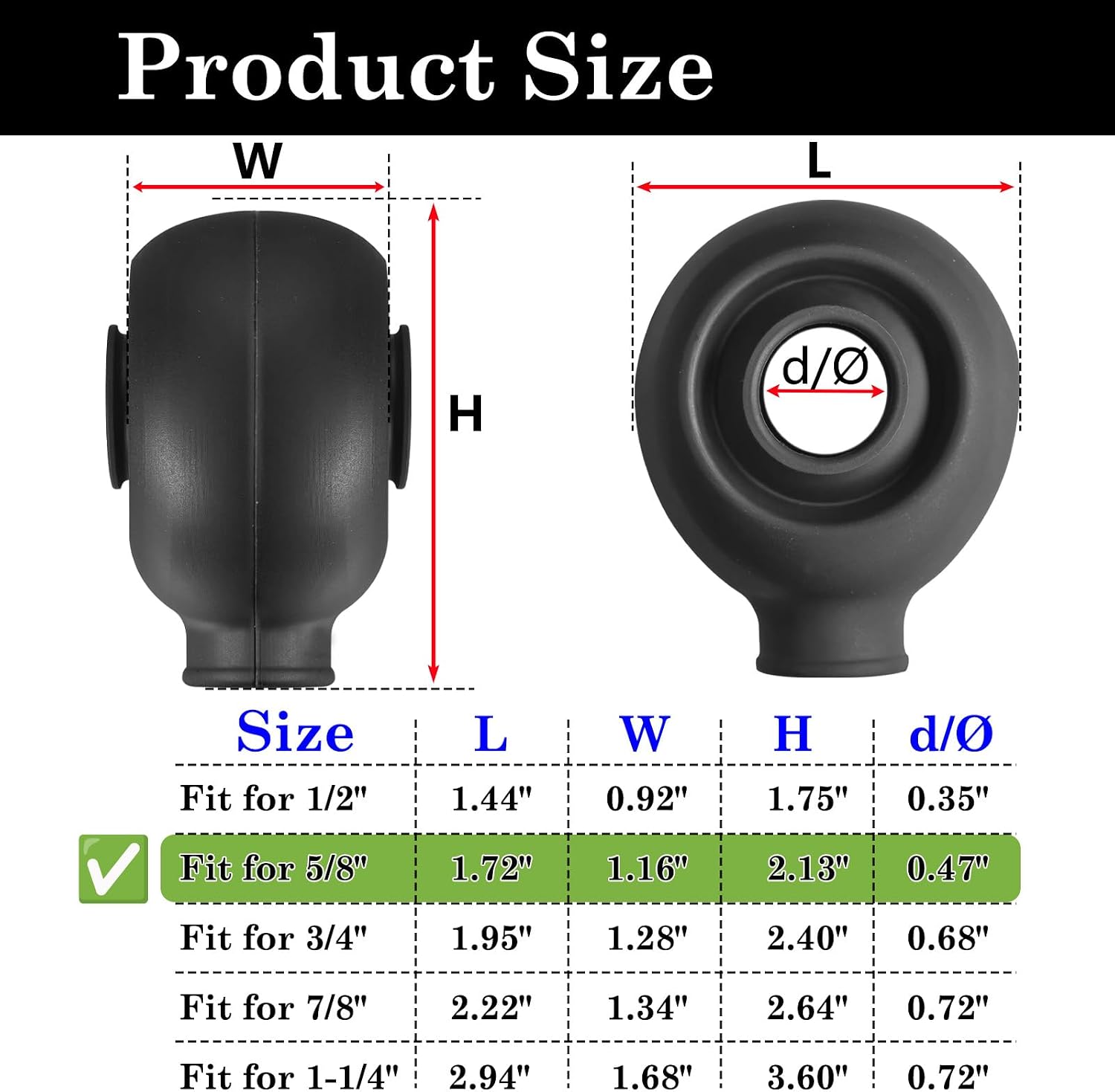 Heim Joint Boots 5/8", Heavy Duty Rod End Dust Seals, High Temp Resistant Silicone Covers, Off-Road Suspension Use 4 Pack