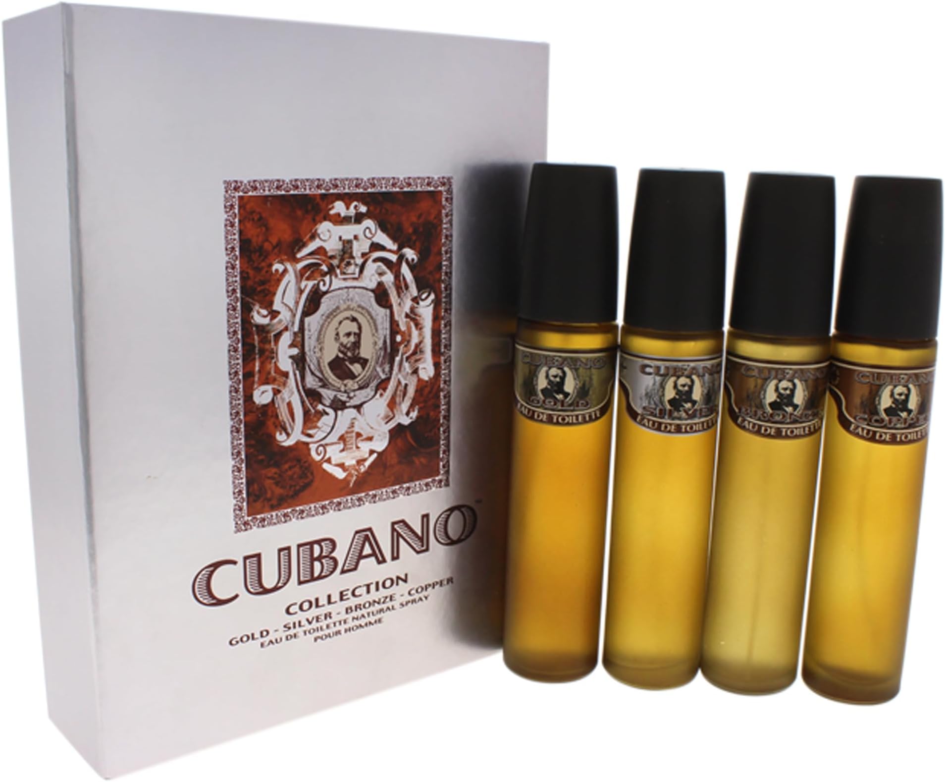 Cubano Variety By Cubano For Men. Set-4 Piece Variety With Cubano Gold, Silver, Bronze & Copper - Each Eau De Toilette Spray 2 OZ