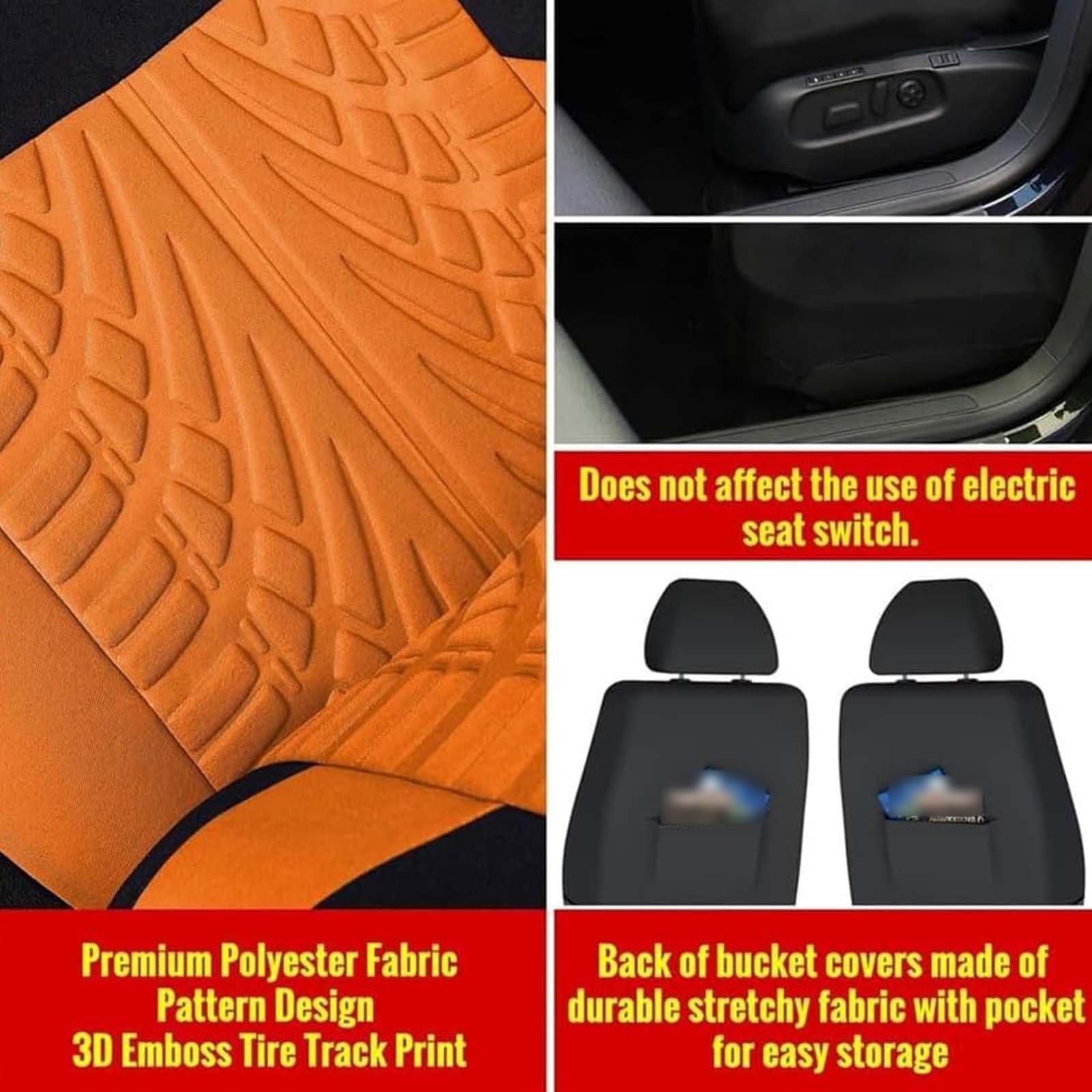Autostoelhoezen Volledige Set voor Hyundai Kona 2000-2024, Lederen Autostoelen Kussenbeschermers Cover Voor Achter Ademende Accessoires,D/Coffee