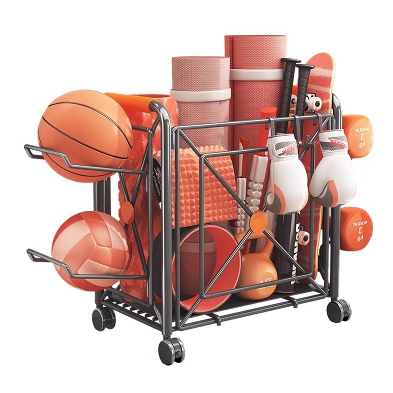 Support de raquette de badminton et rangement de basket anti-encombrement
