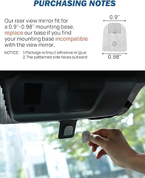 JOYTUTUS Rear View Mirror, Interior rearview mirror Kit, Anti-glare, Universal Fit Type OEM Product Compatible with Toyota, Ford, Jeep, Hyundai, Kia, Nissan, Subaru, Mazda, Chevrolet and More