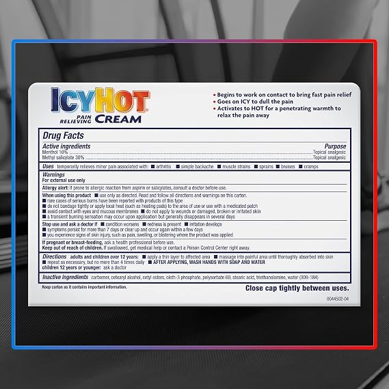 ICY HOT Pain Relieving Cream Extra Strength 3 oz ( Packs of 3)