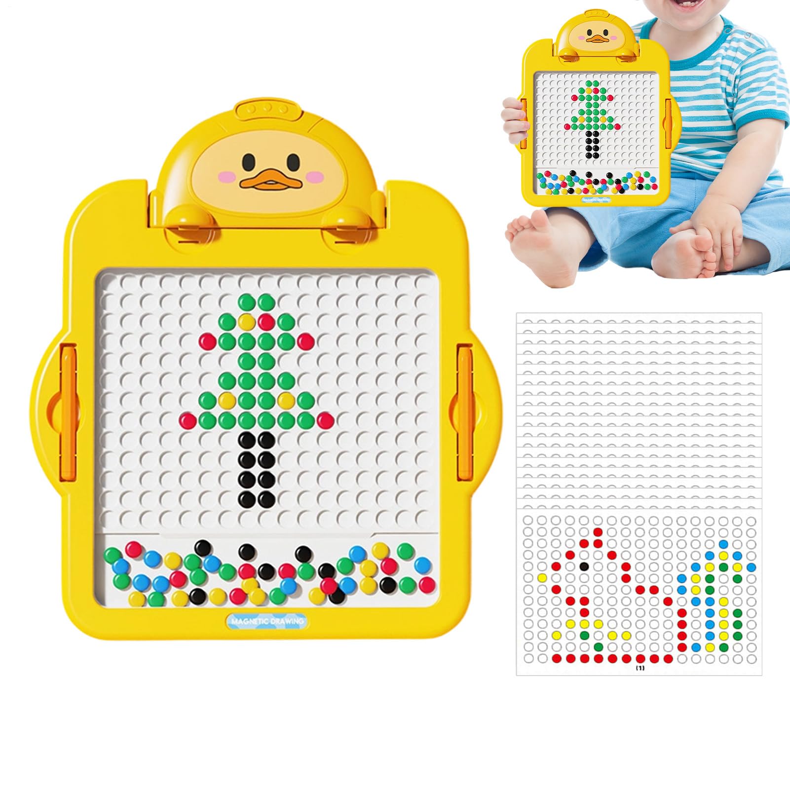 Wiederverwendbare Zeichentafel für Kinder Magnetische Malschule mit Stift | Kreatives Zeichenbrett Für und Mädchen ab 3 Jahren, Weihnachten, Neujahr, Kindergarten, Vorschule