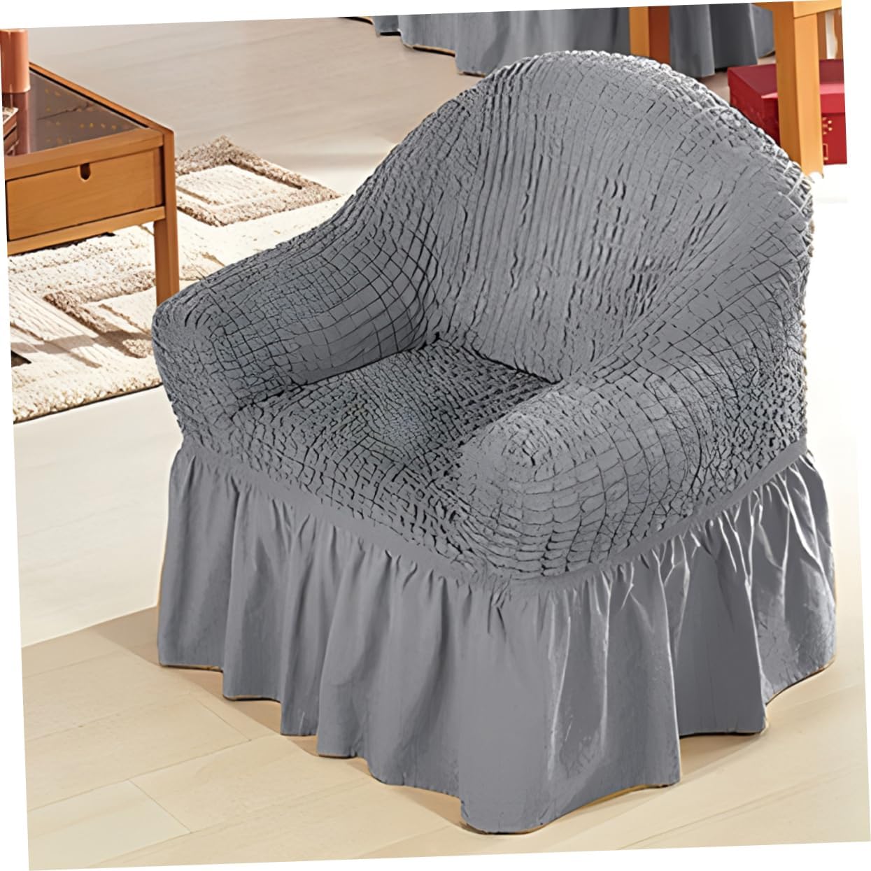 Recliner Stretch Slipcover Pocket Elastic Chair Protector Single-seat Sofa Cover Easy to Install Remove for Living Room Decor