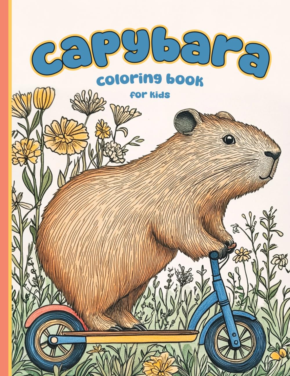 Capybara Coloring Book for Kids: 37 Capy Pages Featuring Friendly Capybara Being Capybaras | BIG Designs for Young Artists 4-10 | Single Sided 8.5x11"