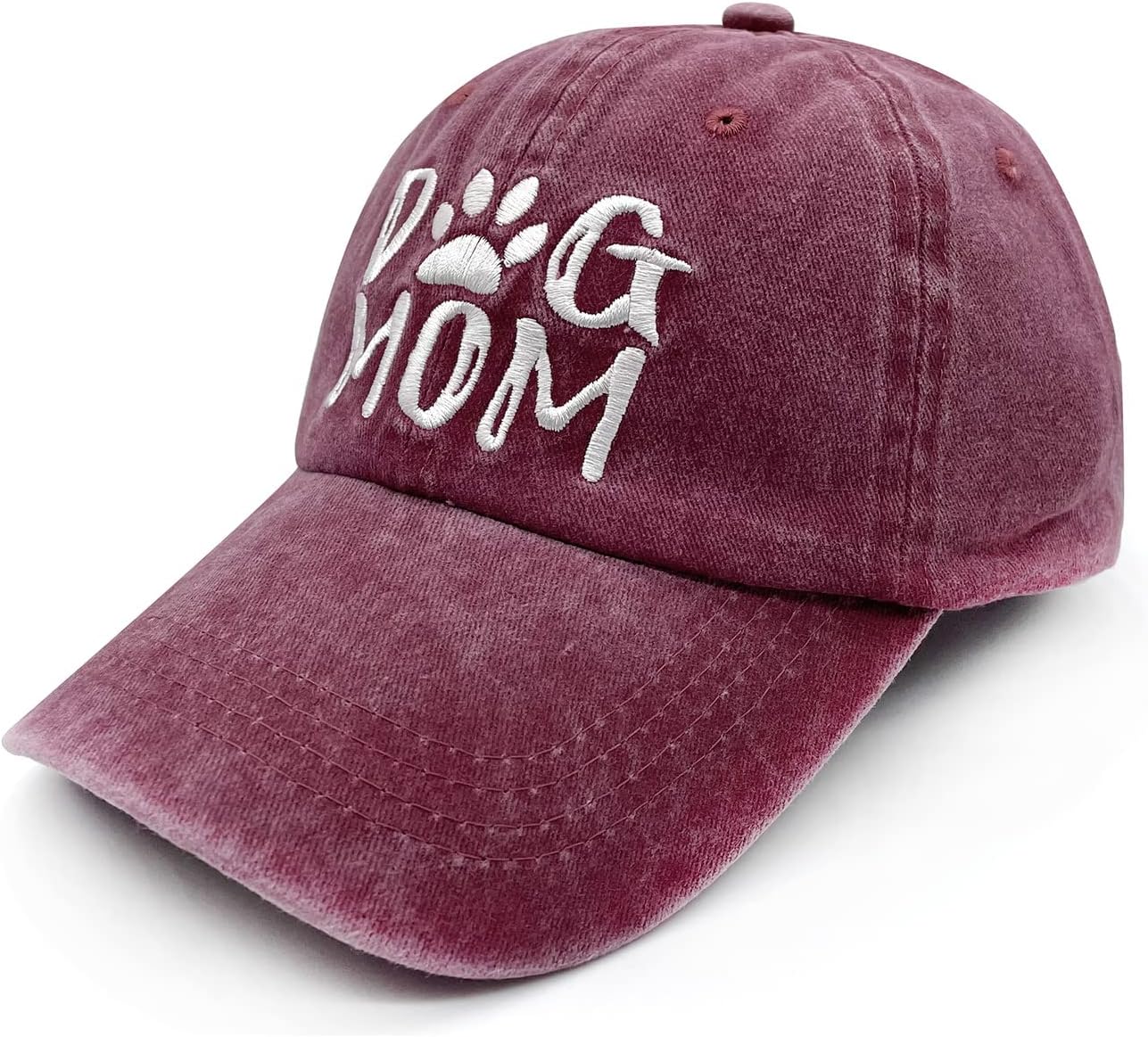 Waldeal Women's Embroidered Dog Mom Hat Adjustable Denim Baseball Cap