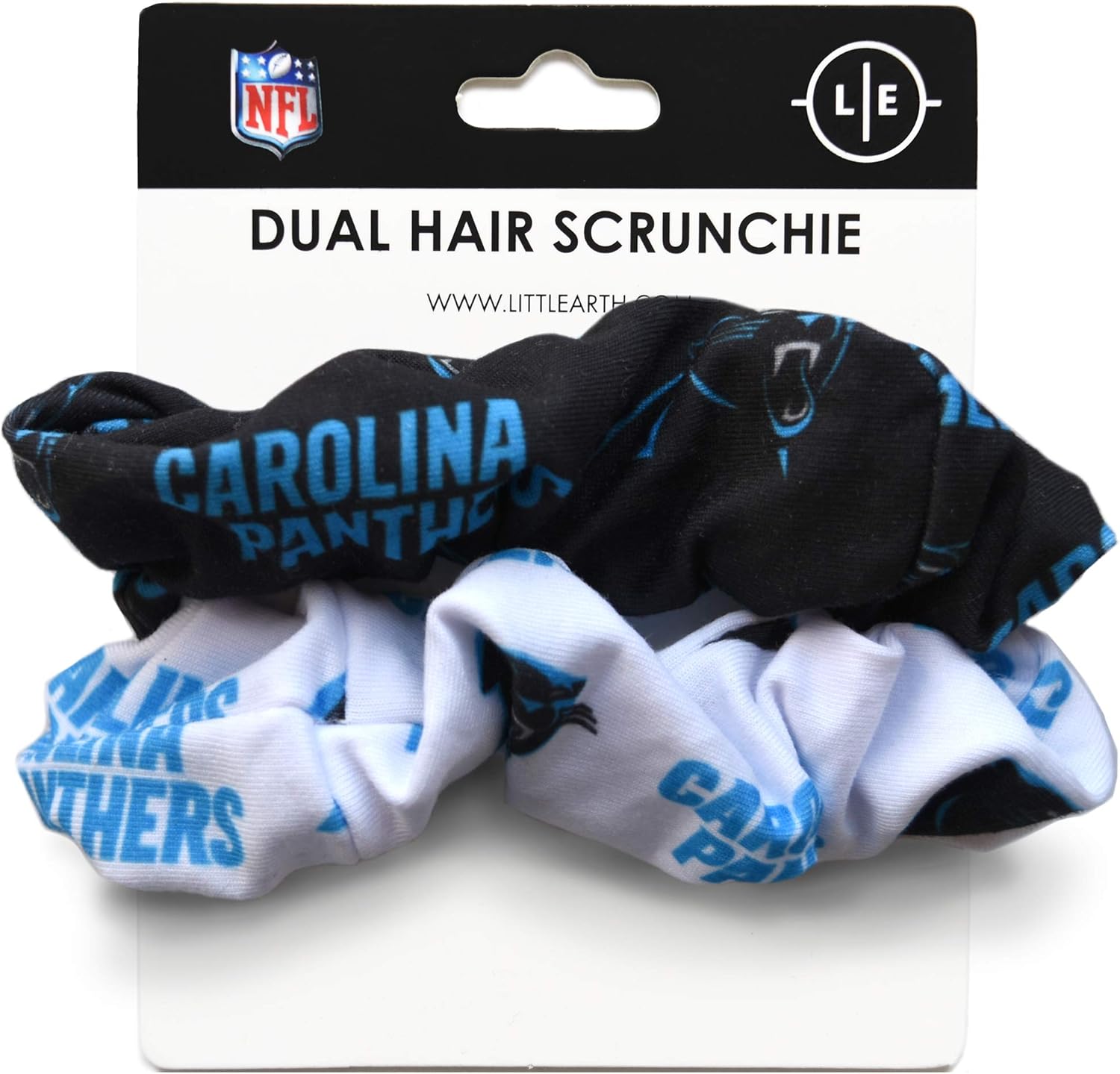 Littlearth Womens NFL Carolina Panthers Dual Hair Scrunchie, Team Color, One Size, (300707-PANT)