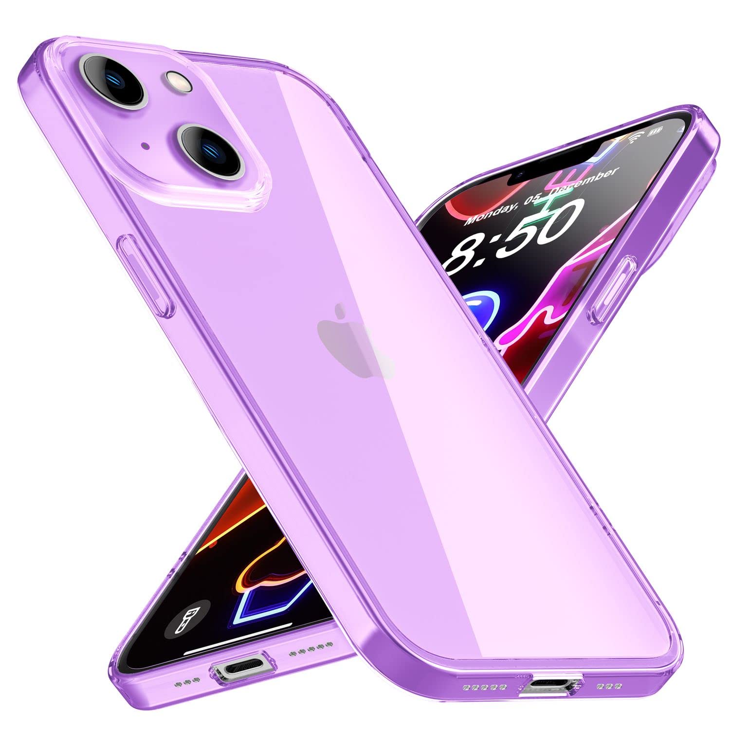 NALIA Custodia Silicone Neon per iPhone 14 Pro Max - Colore Segnaletico Vivace & Lenti - VIBE (Cover Trasparente) - Marchio Tedesco, Colore:Pink