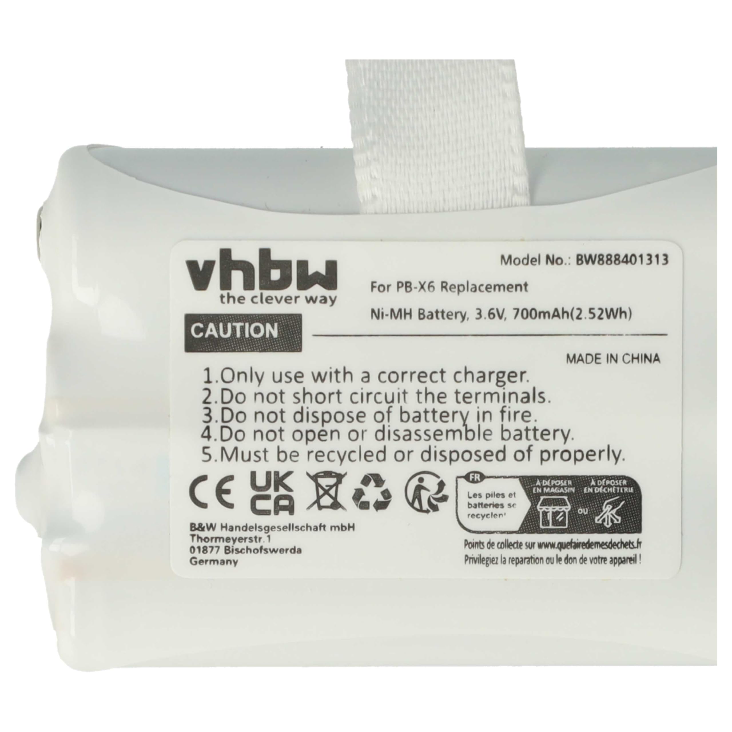 vhbw 2 x bateria Midland PB-X6 do radia (700 mAh, 3,6 V, NiMH)