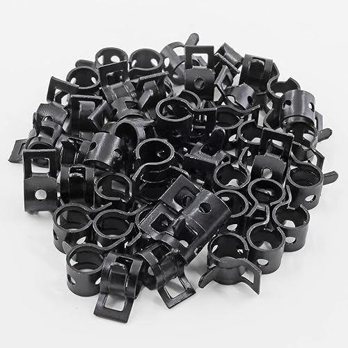 50 abrazaderas de manguera de acción tipo banda de resorte de 14 pulgadas, tubo de clip de resorte de acero de manganeso negro de 0.236 in, para disponible en Yaxa Peru