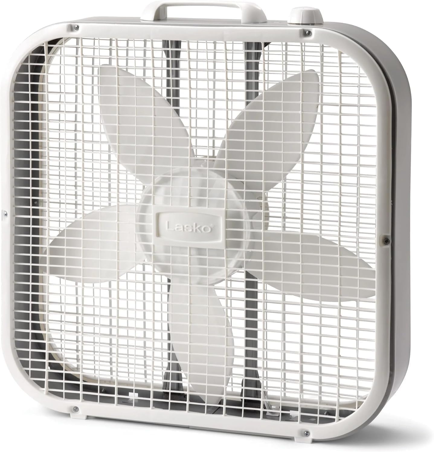 Laskoo 20" Cool Colors 3-Speed Box Fan with Weather-Resistant Motor, 1725 CFM Airflow, Portable Free-Standing Fan, 20-Inch Blades, Energy Efficient, Indoor Use - Model B20310 (Black)