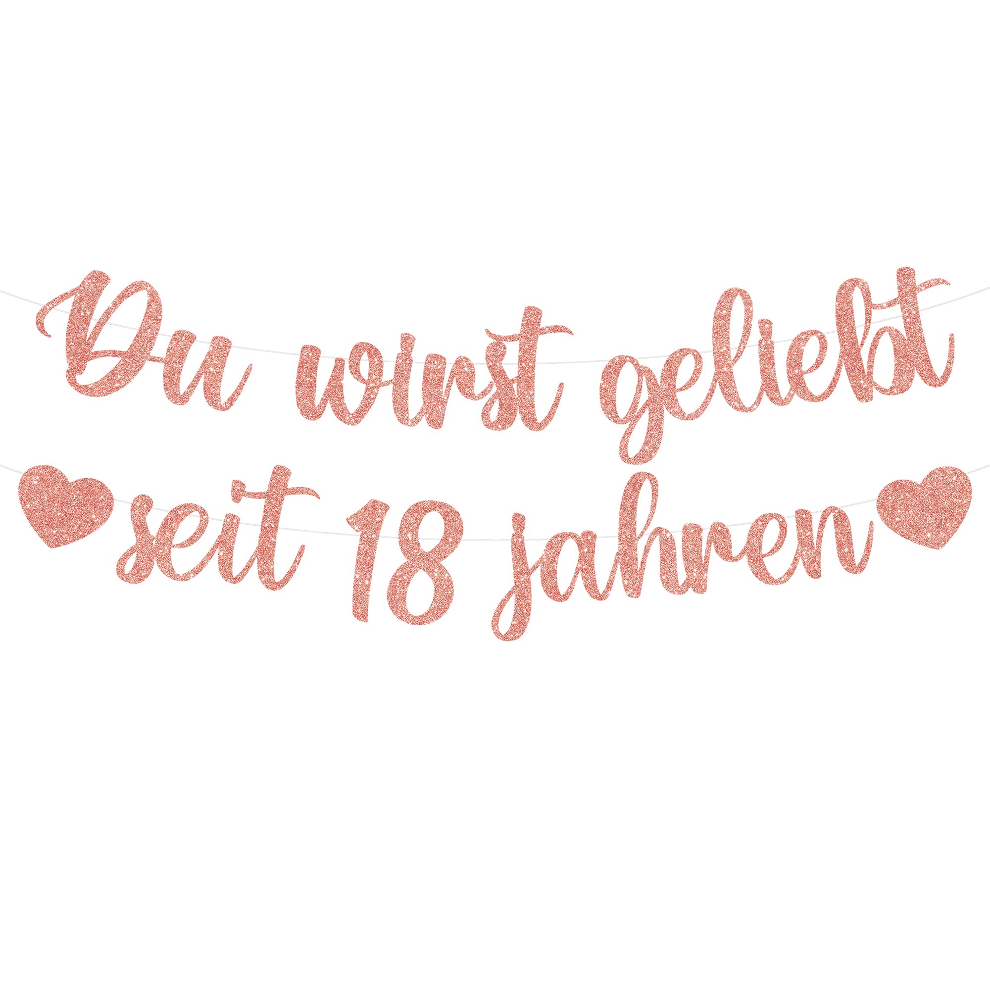 Tasoraor Deko 18 Geburtstag Mädchen Girlande - 18. Geburtstagsdeko Du Wirst Geliebt Seit 18 Jahren Banner, Rosegold Geburtstagsgirlande für 18 Kindergeburtstag Dekoration