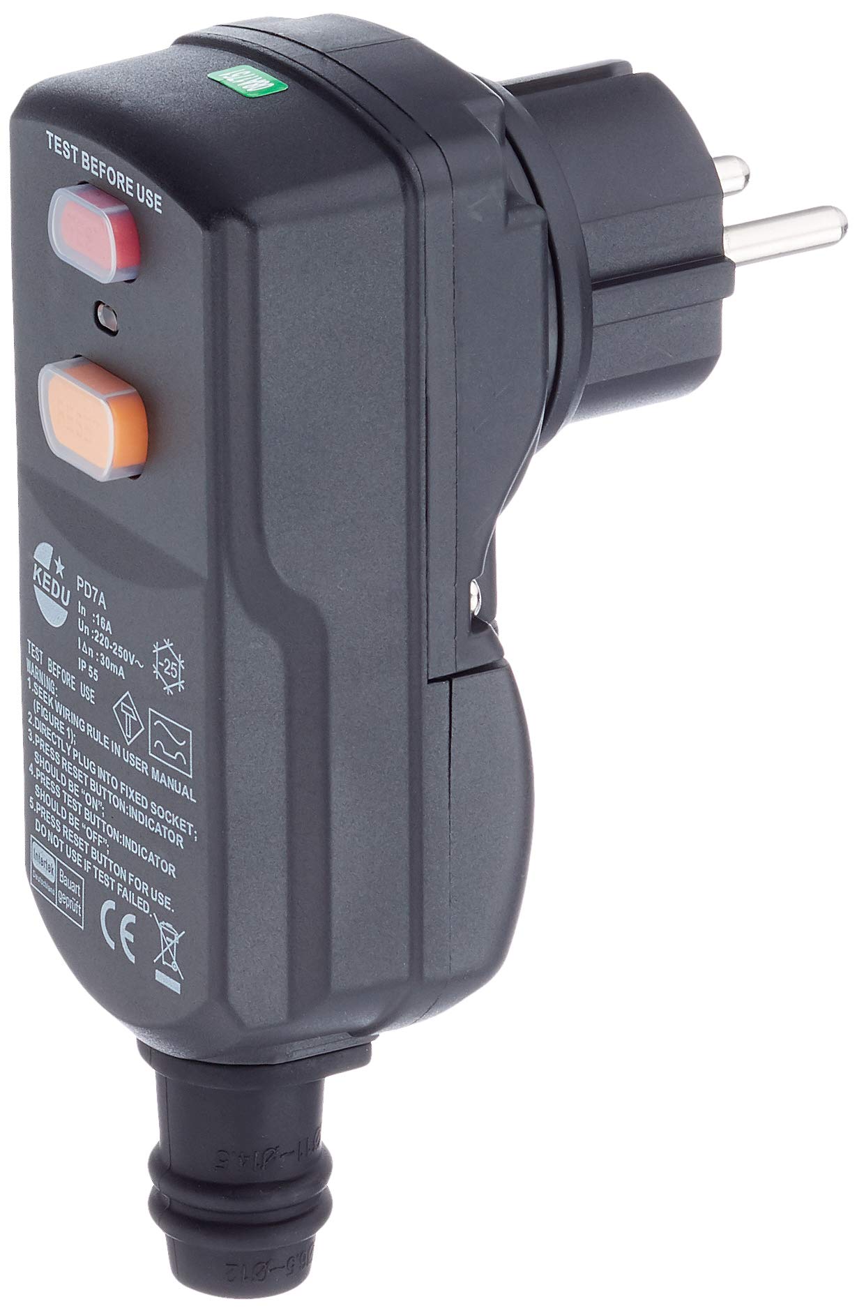 DI-Personne Connecteur de protection pour intérieur IP55 Noir