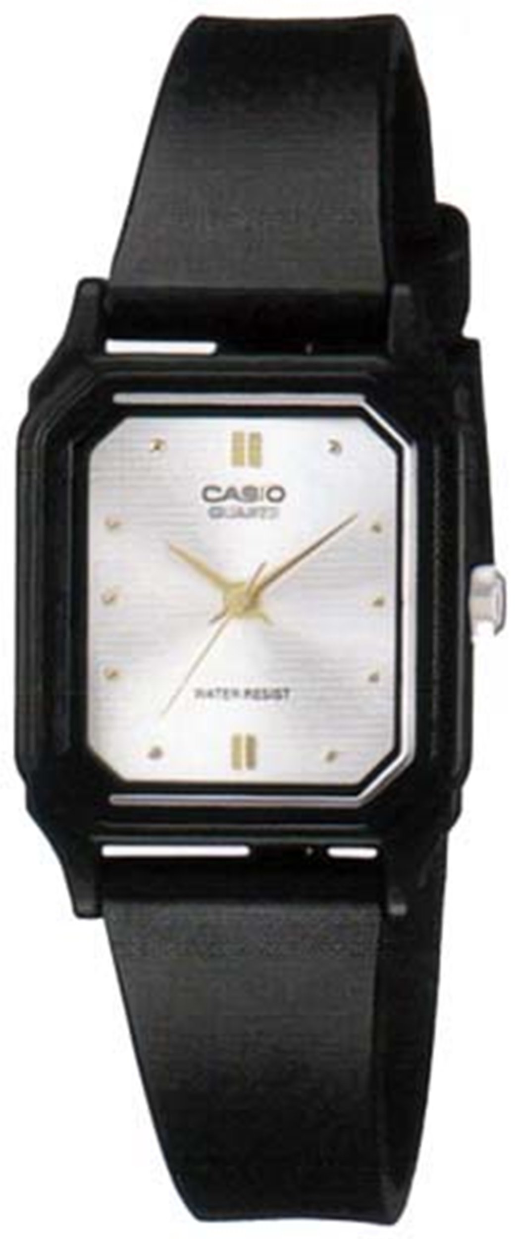 Casio Women's LQ142E-7A Black Resin Quartz Watch with White Dial