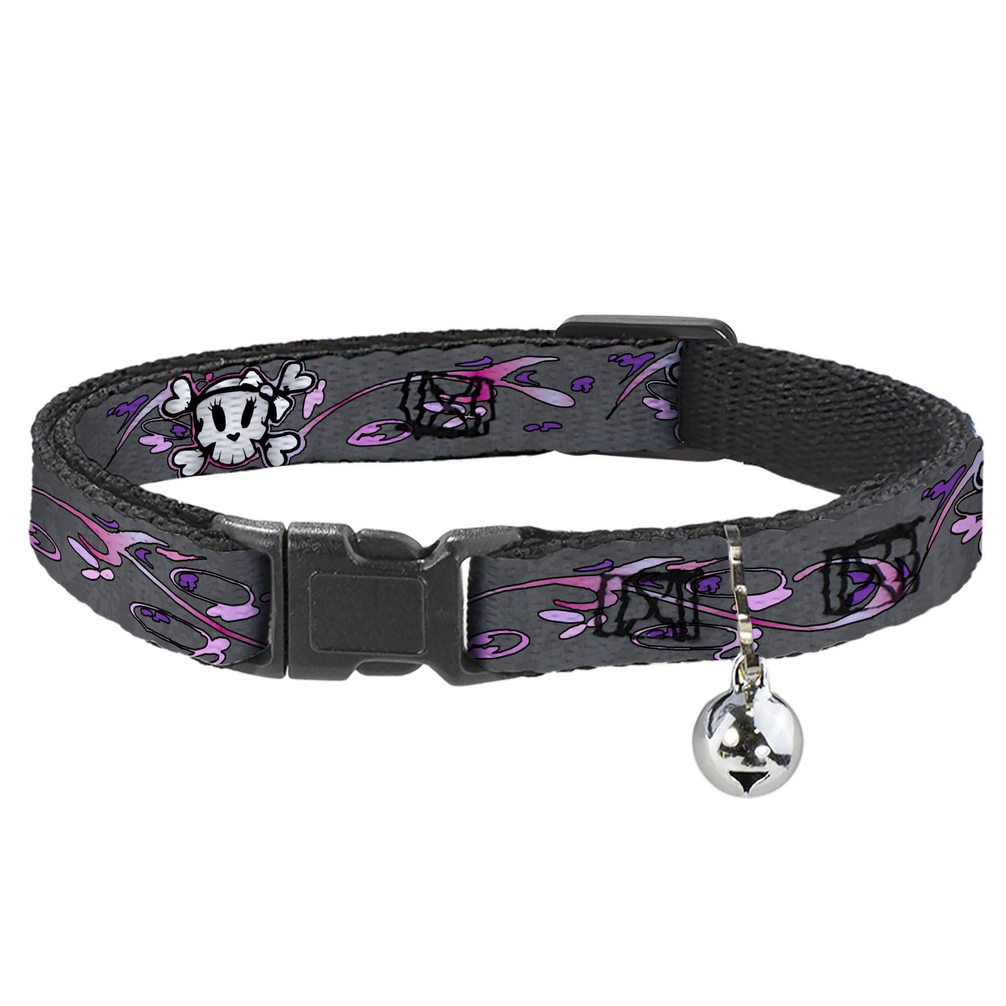 Collar para gato seguro que evita enganches con diseño original de calaveras medianas