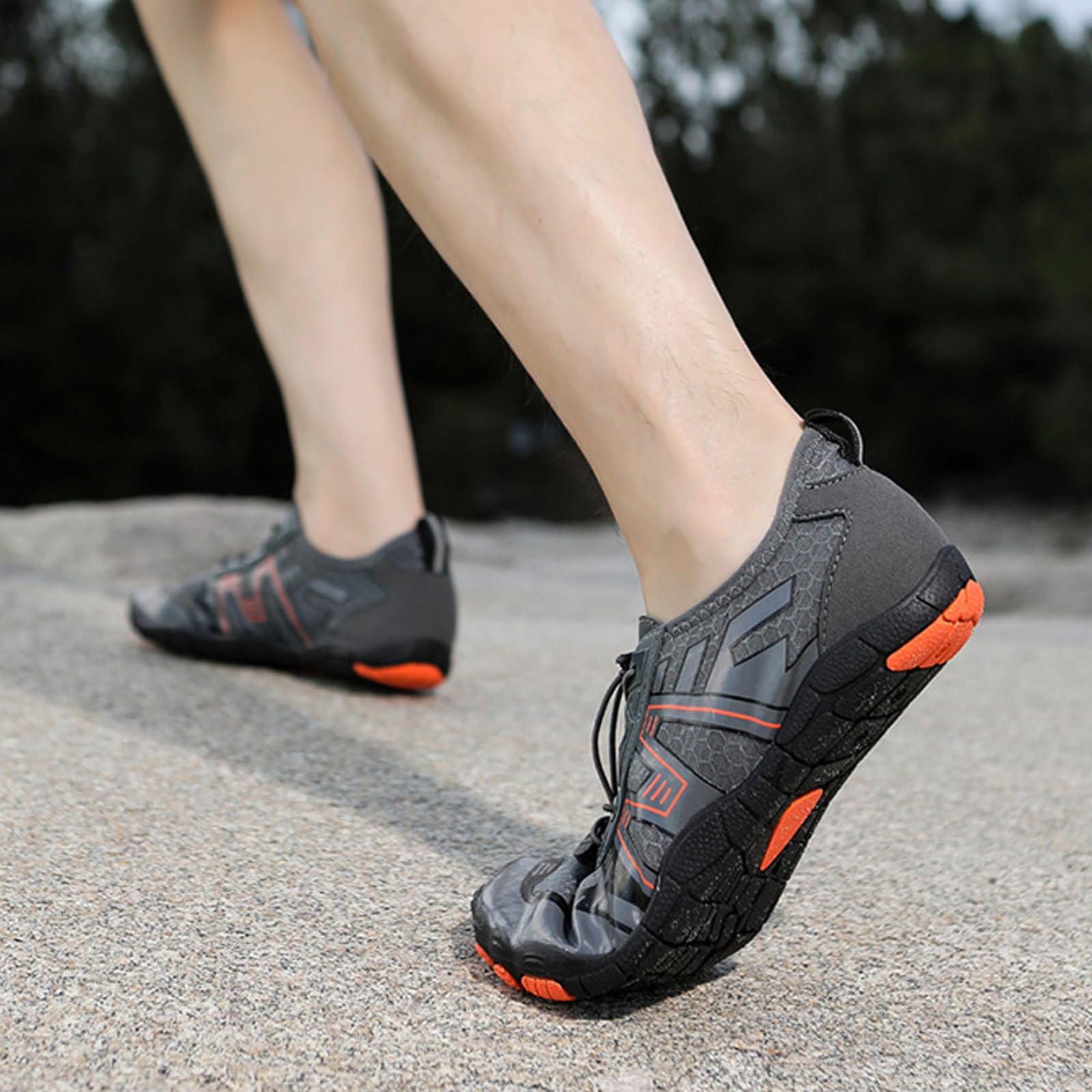 Genérico Zapato Acuático Mujer Pareja Zapatos de Deporte al aire libre Wading Zapatos de playa antideslizantes buceo Natación Equitación Fitness Gran Talla Cinco Dedos Barefoot Hombre