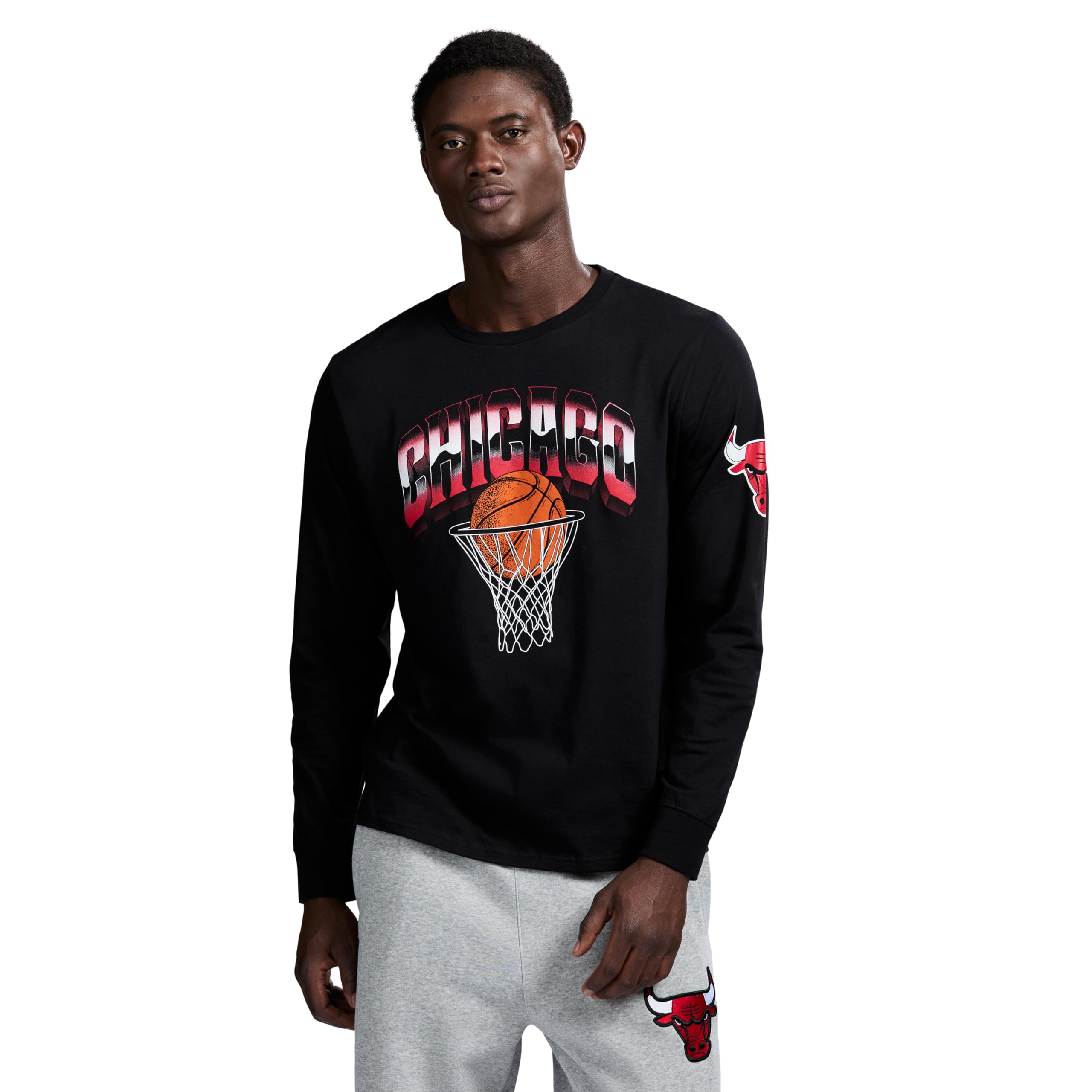 Game 7 Men's X NBA Officially Licensed Graphic Long Sleeve Lightweight Crew Neck Cotton T-Shirt