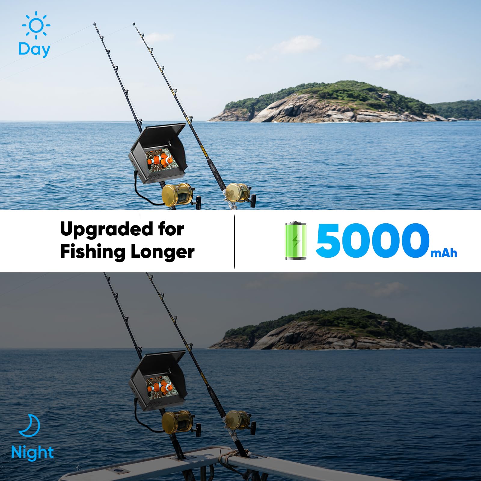Fischfinder, Unterwasserkamera Angeln mit 4.3 Zoll IPS Display, 220° Weitwinkel Nachtsicht und 30m Kabel, IP67 Wasserdicht Fishfinder, HD-Kamera für Alle Gewässer Angelkamera für Angler und Abenteurer