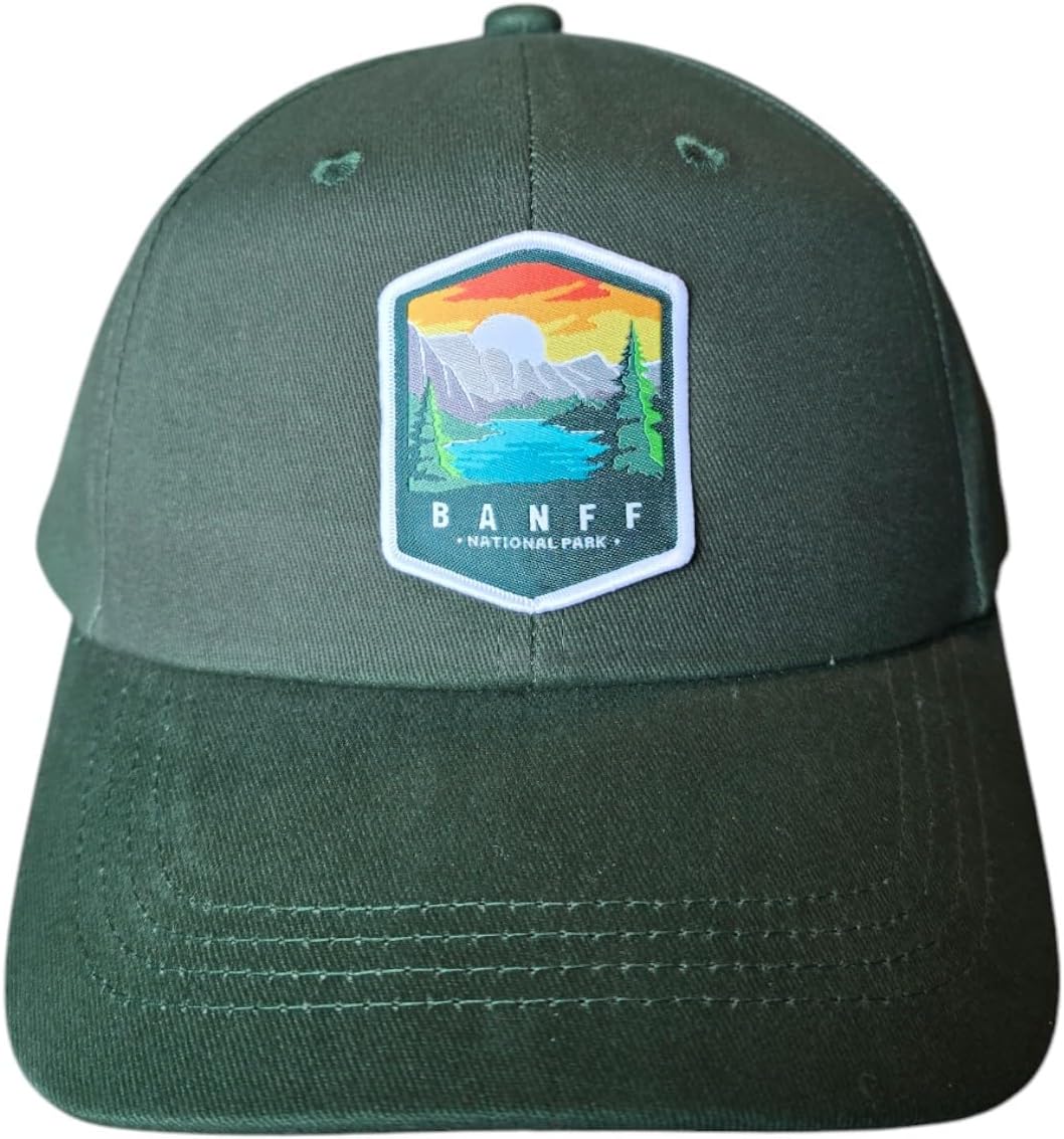Dad Hat Men Women - Baseball Adustable Cap - Banff National Park Woven Patch