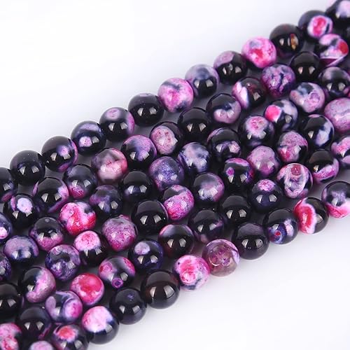 Vista 10 de 47 cuentas de piedra sueltas de ágata verde natural natural de 0.315 pulgadas (0.315 in) para hacer joyas de 15.5 pulgadas, 1 hebra