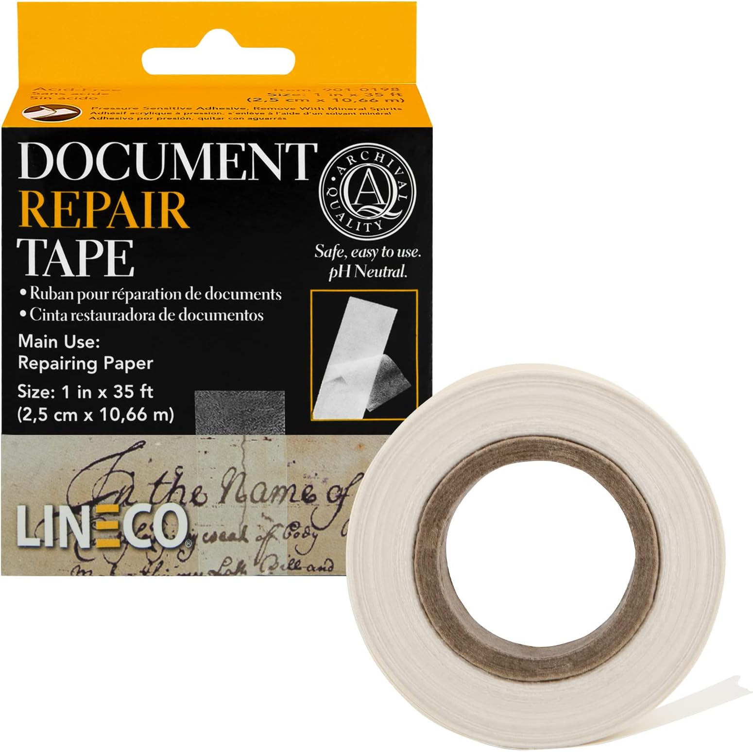 3M 9010198 Archival Document Repair Tape, 1" by 35'