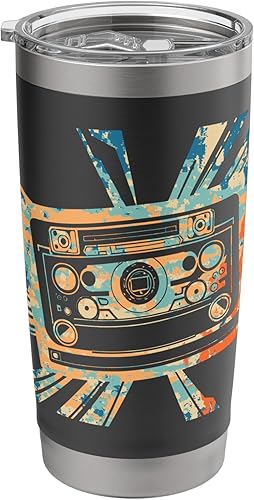 Retro Cassette Tape 70s 80s 90s HipHop Radio Audio Art Stainless Steel Insulated Tumbler
