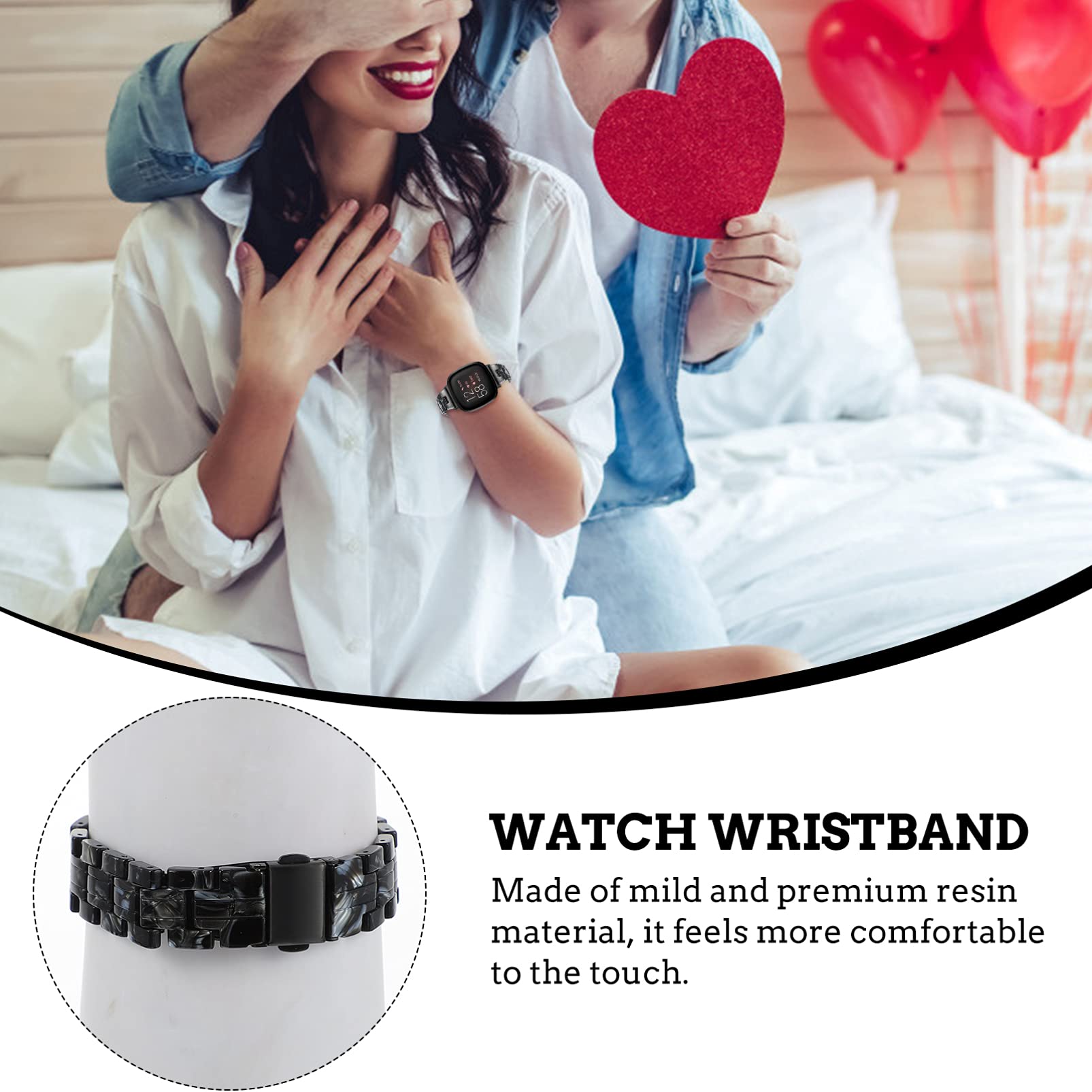 Uonlytech 3pièces Bracelet Résine Pour Montre Compatible Avec Sense Design Élégant Et Confortable Pour Toutes Les Occasions