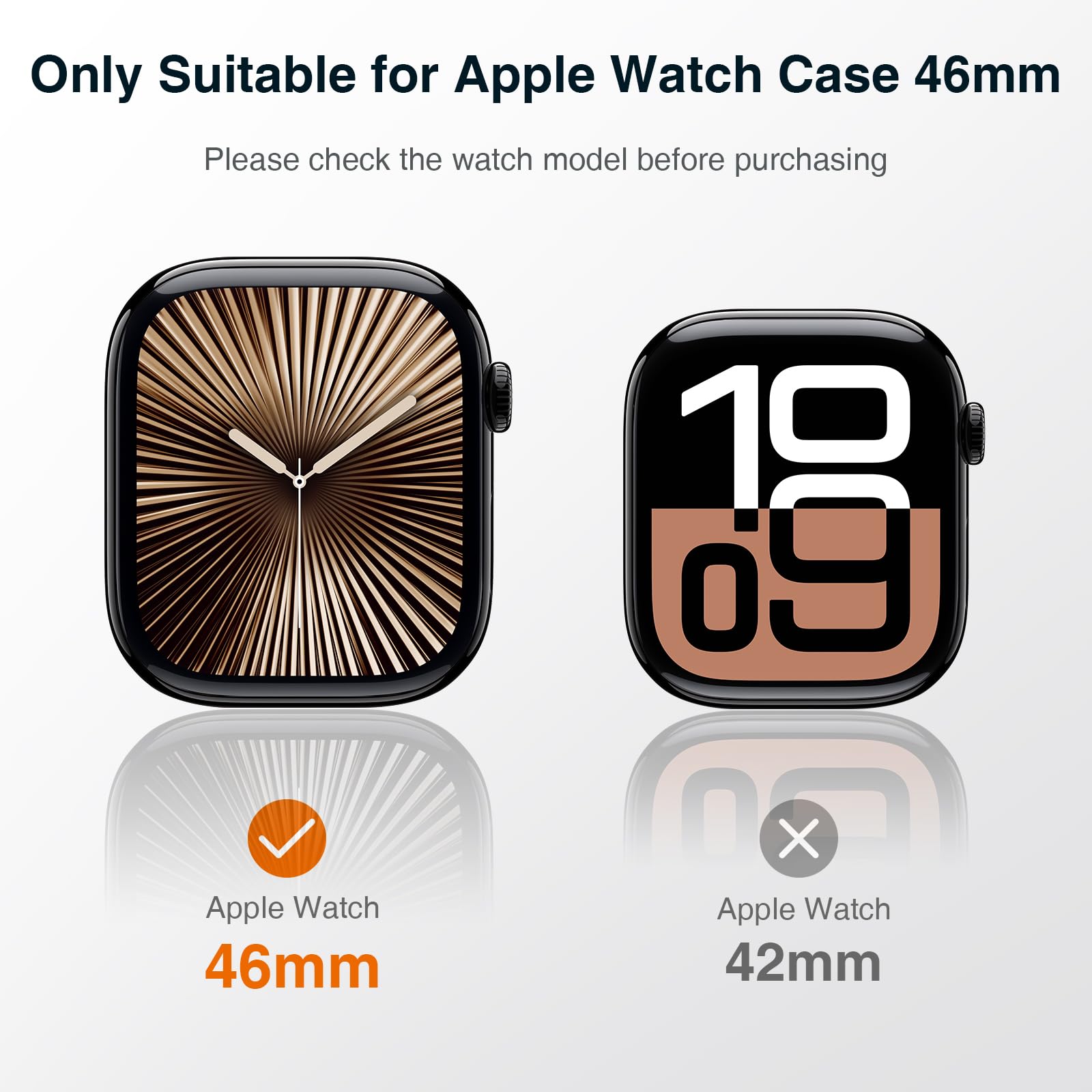 LK 2 Pezzi Cover per Apple Watch Series 10 46mm, Vetro Temperato Cover Custodia per Apple Watch Series 10 46mm, [Durezza 9H] [HD Clear][Senza Bolle] [Anti-Graffio]-clear