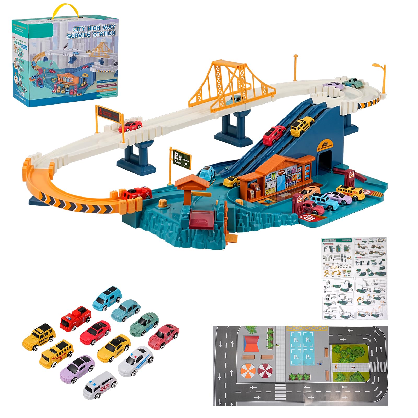 Amazon.com: Toy Car Ramp Track, Climbing Hills Railcar Colorful ...