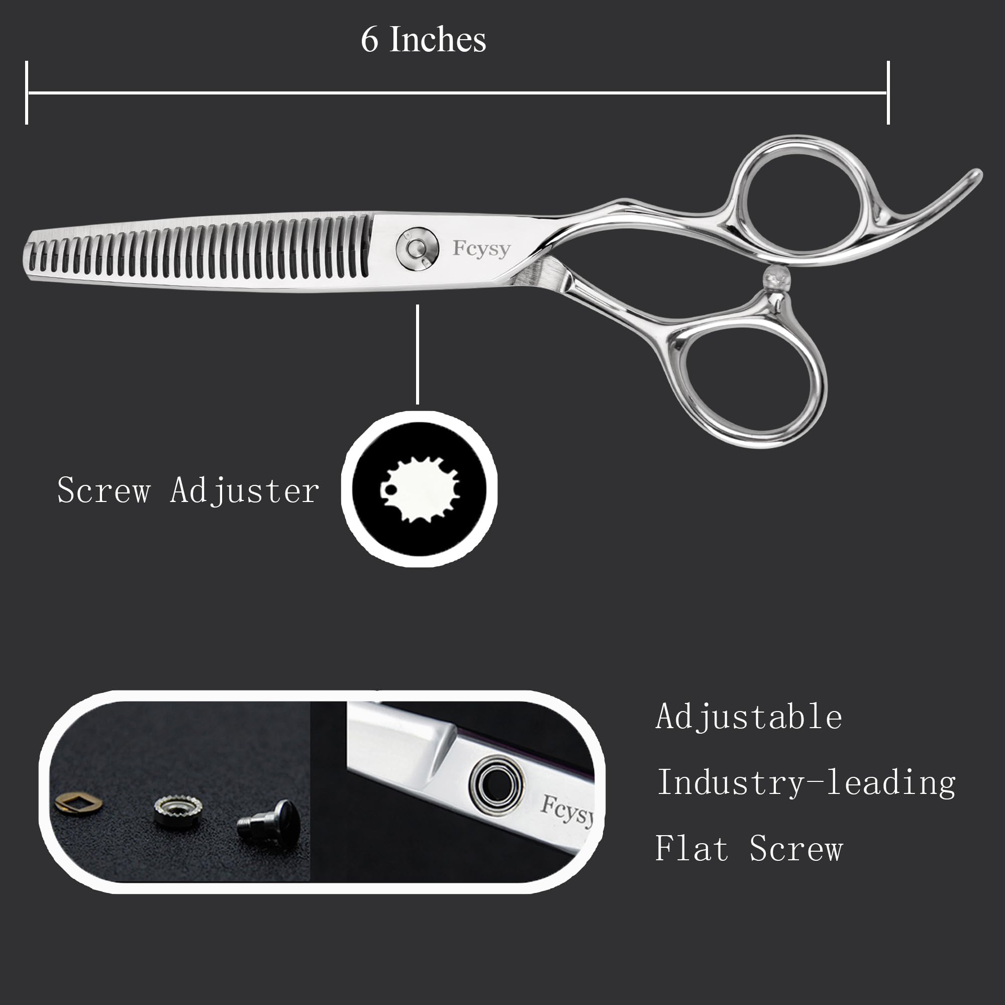 Tijeras de adelgazamiento para corte de cabello, tijeras profesionales  de 6 pulgadas para adelgazar el cabello, tijeras de peluquería texturizantes, tijeras de mezcla para recortar el cabello 4