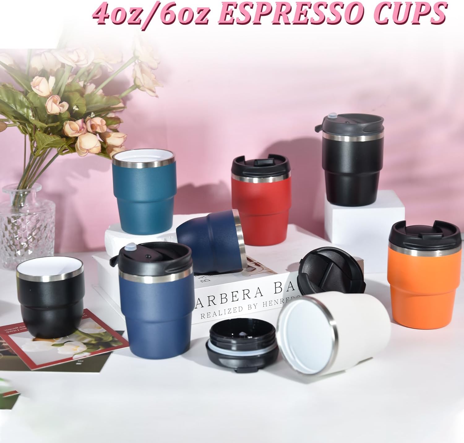 6oz Espresso Cups, Insulated Espresso Cups Set of 2, Expresso Shots Cup, Stainless Steel Shot Glasses for Coffee, Portable Espresso Travel Mug for Camping - Image 4