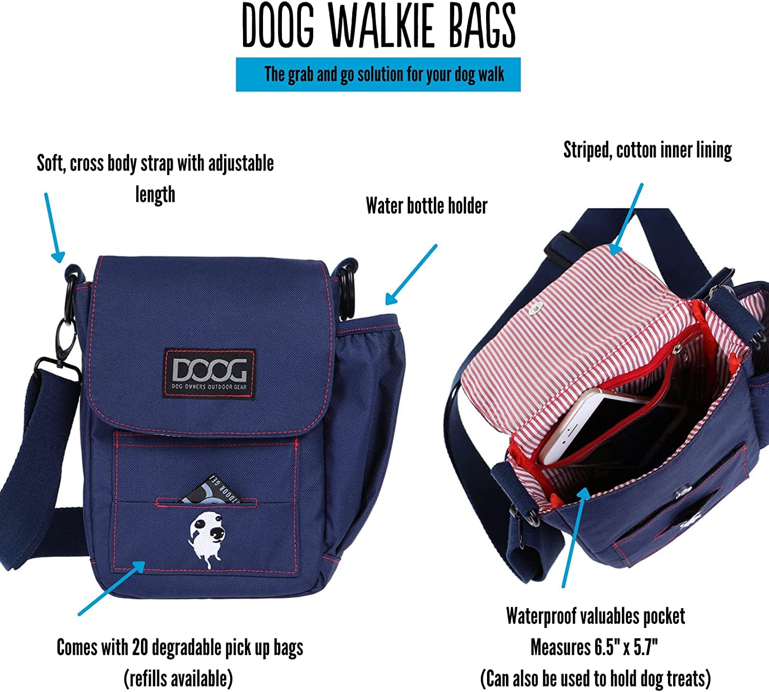 DOOG Good Dog Pochette à friandises pour chien Noir