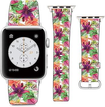 Amazon Co Jp Apple Watchリストバンド38mm 40mm タイガーリリーのトロピカルな花と葉の付いた水彩画イラストpuレザーバンド交換用ストラップ Iwatch Series 5 4 3 2 1用 家電 カメラ Amazon Co Jp Apple Watchリストバンド38mm 40mm タイガーリリーのトロピカルな花と葉の付いた水彩画イラストpuレザーバンド交換用ストラップ Iwatch Series 5 4 3 2 1用 家電 カメラ