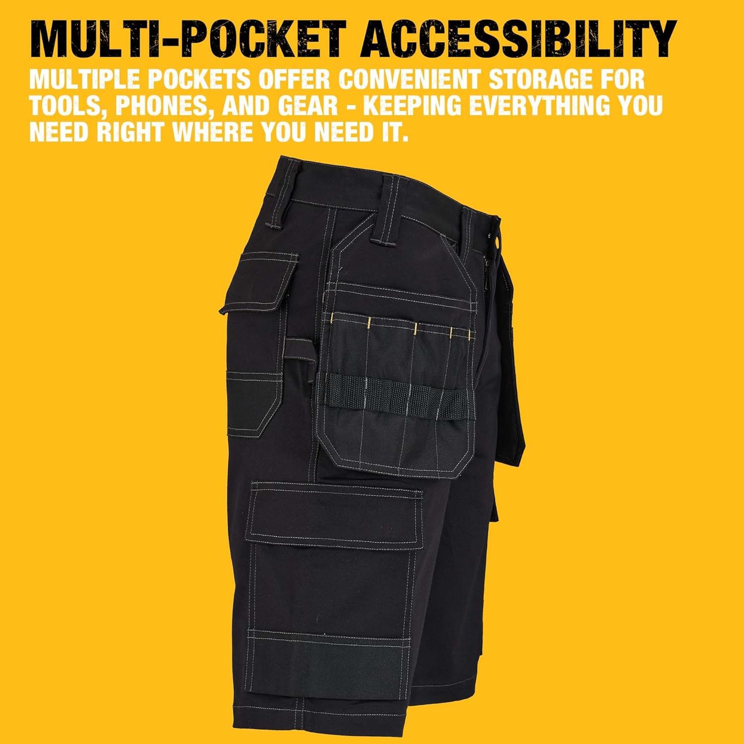 DEWALT Protradesman Men's Poly Cotton, Stretch, Multi Pocket Work Shorts
